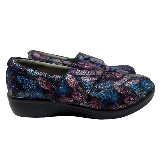 ALEGRIA Lauryn Nubuck Velcro Cross Strap Slip On Loafer Clogs - Picture 8 of 14